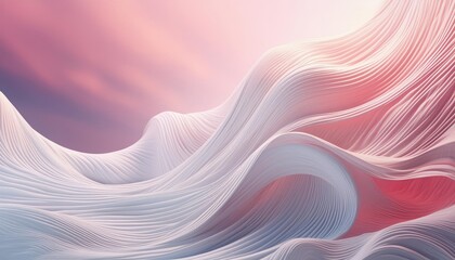 An artistic representation of a pink and white wave, resembling a unique blend of Petal and Peach colors with hints of Magenta and Electric Blue