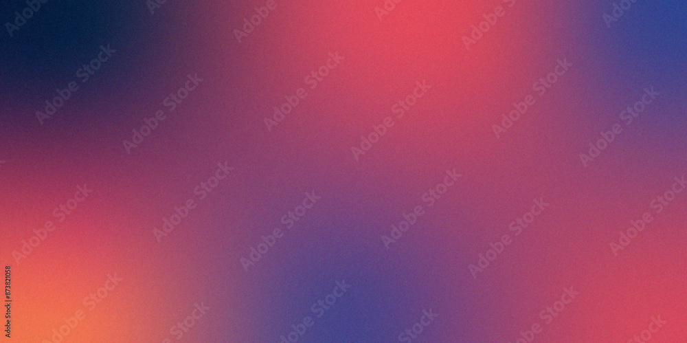 Poster Digital grainy gradient with a colorful soft noise effect. Vintage Grunge Texture Pattern in pink , blue and orange Tones for Artful Wallpaper. Gradient blur, noise, grain, texture abstract background