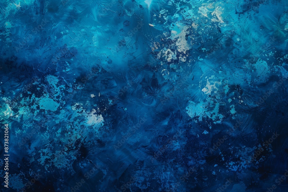Poster a representation of the deep blue ocean using abstract blue and white colors, an abstract representa