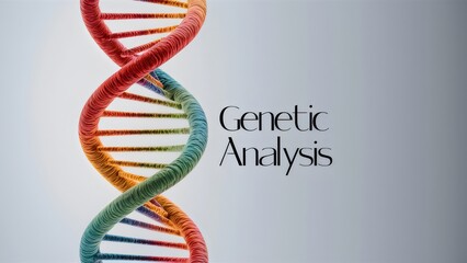 Sleek Genetic Analysis Design: Colorful DNA Helix on White