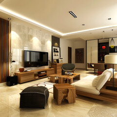 Fototapeta premium concept minimalist decoration of family room
