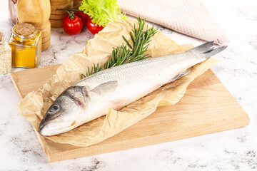 Raw seabass fish for cooking