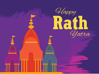 Happy Rath Yatra Festival Banner Design Template