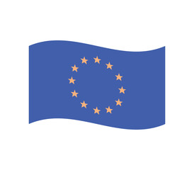 European union flag and countries star symbol flat vector illustration.	
