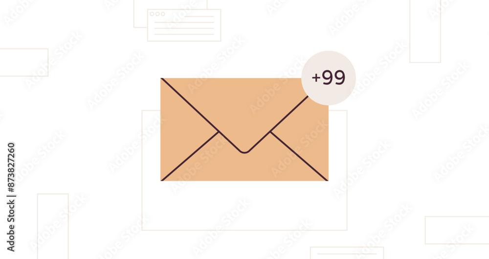 Poster sending or receiving letters email inbox message notification and new unread mail business communica
