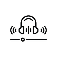 Black line icon for streaming