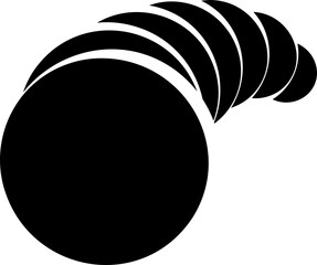 Circle black blend overlapping. Abstract geometric element design