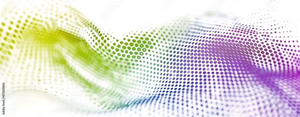 Aufkleber a vibrant, abstract wave of colors and dots, creating a dynamic visual flow that evokes creativity a