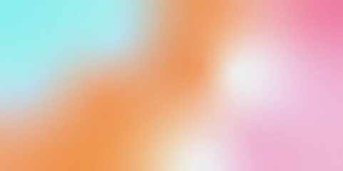 Digital grainy gradient with a colorful soft noise effect. Vintage Grunge Texture Pattern in Blue pink and orange Tones for Artful Wallpaper. Gradient blur, noise, grain, texture. abstract background.