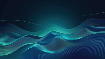 Modern blue green gradient flowing wave lines. Futuristic technology concept.