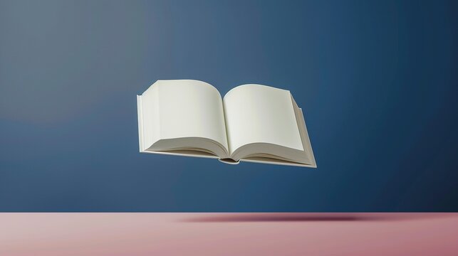 a blank book floating in the air