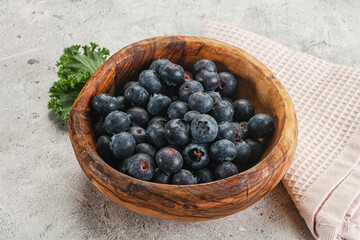 Sweet ripe blueberry on the bowl