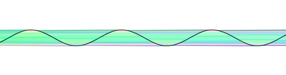 Soft sound wave with green and blue gradient PNG transparent