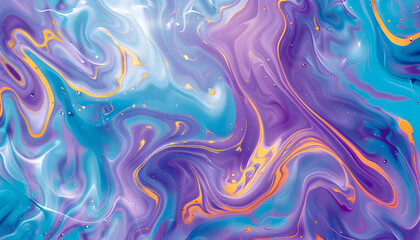 An abstract image showcasing fluid waves in shades of blue and purple with hints of gold