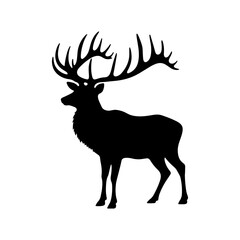 Minimalist Elk Vector - Elk Silhouette - Animal Vector Silhouette.