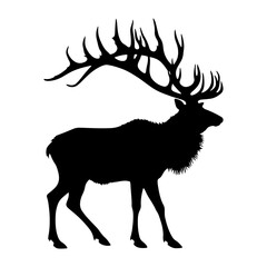 Minimalist Elk Vector - Elk Silhouette - Animal Vector Silhouette.