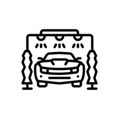 Black line icon for car wash