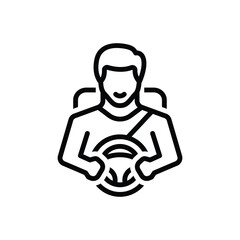 Black line icon for driver