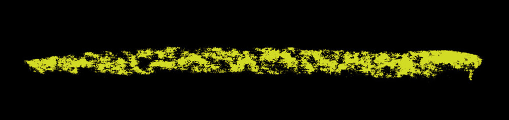 Fototapeta premium Grunge Kreidelinie in gelb auf schwarz zum Unterstreichen