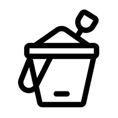 Sand Bucket Line Icon