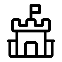 Sand Castle Line Icon