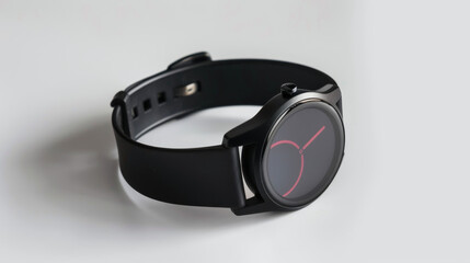 Obraz premium A set of smartwatches with colorful straps on a black background, showcasing 3D rendering of wearable devices, health, and fitness trackers.