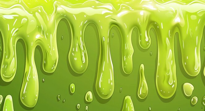 Slime Overflow: Seamless Halloween Background with Green Ooze and Goo
