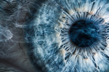 Human eye Eye health visualization Individual cataracts glowing depiction of the eye lens showing clouding and vision impairment