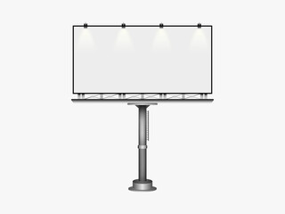 Obraz premium White billboard or large display mockup, advertising, isolated white screen, background, template. 3d render