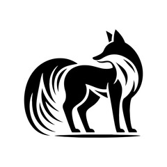 Minimalist Fox Silhouette - Fox Vector  Design - Fox Illustration.