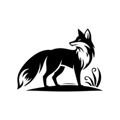 Minimalist Fox Silhouette - Fox Vector  Design - Fox Illustration.