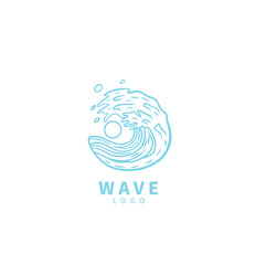 Wave beach vector illustration design logo	