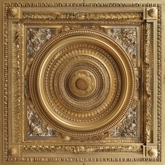 Obraz premium Baroque, Barocco Ornate Marble Ceiling Non-Linear Reformation Design with Intricate Accents Depicting Classic Elegance and Architectural Beauty
