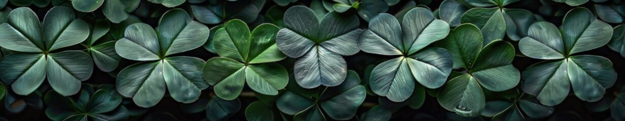 Obraz premium Close Up View of Lush Green Clover Leaves in a Natural Setting