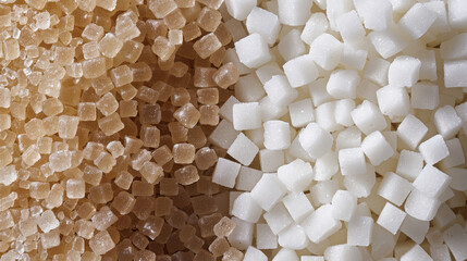 Lighting: Utilize soft, diffused lighting to bring out the details and contrasts between the white and brown sugar.

