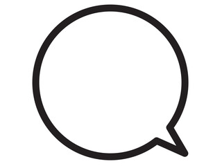 シンプルで使いやすい黒い線の丸い吹き出し