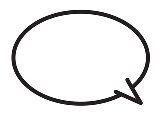 シンプルで使いやすい黒い線の吹き出し