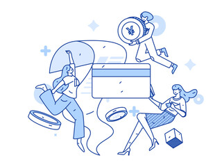 Online shopping payment security character flat vector concept operation hand drawn illustration
