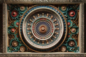 Baroque, Barocco Ornate Marble Ceiling Non-Linear Reformation Design with Intricate Accents Depicting Classic Elegance and Architectural Beauty