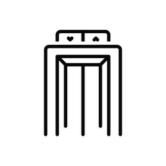 Black line icon for elevator