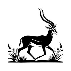 Gazelle Silhouette - Minimalist Gazelle Vector - Gazelle Illustration.