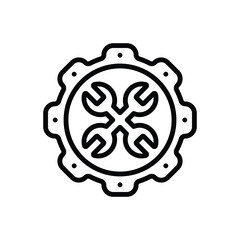 Fototapeta premium Black line icon for service mark