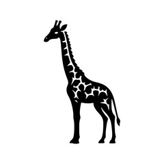 Naklejka premium Giraffe Silhouette - Giraffe Vector art - Minimalist Giraffe Design - Giraffe Illustration.