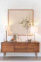 Empty canvas mockup in a style of Modern living room interior with furniture and luxury decor