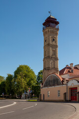 Obraz premium An ancient fire tower in the city of Grodno, Belarus