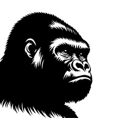 Minimalist Gorilla Vector - Gorilla Silhouette - Illustration Of Gorilla.