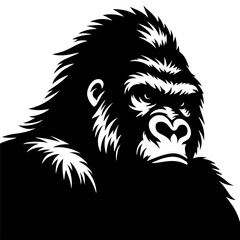 Minimalist Gorilla Vector - Gorilla Silhouette - Illustration Of Gorilla.
