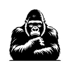 Minimalist Gorilla Vector - Gorilla Silhouette - Illustration Of Gorilla.