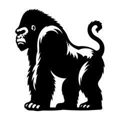 Minimalist Gorilla Vector - Gorilla Silhouette - Illustration Of Gorilla.