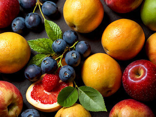 fruits and berries on the table